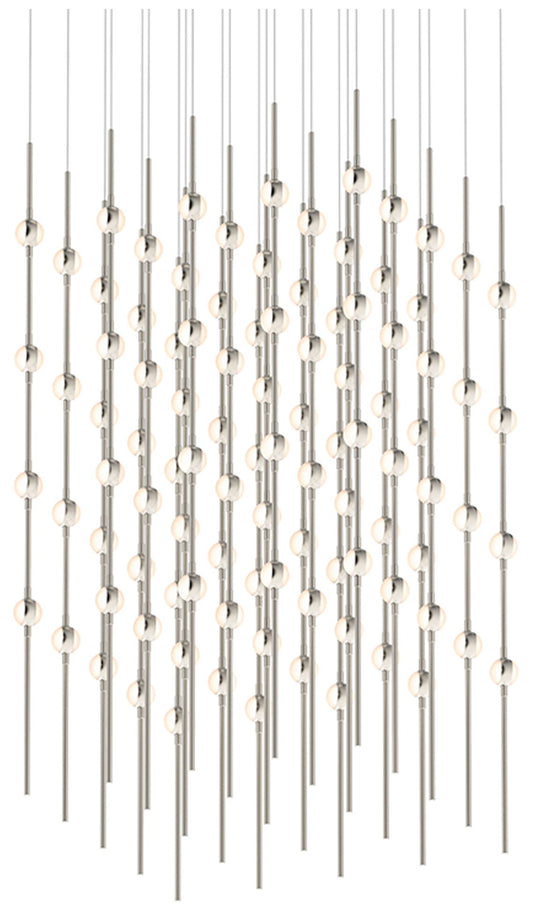 Constellation - Cosmic Cube 20" LED Pendant - Satin Nickel - White Acr