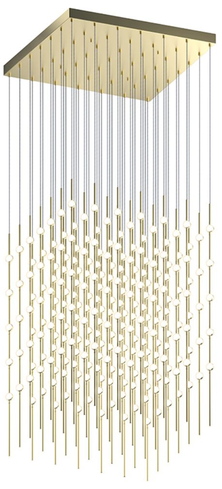 Constellation Cosmic Cube 30" LED Pendant - Satin Brass - White Lens