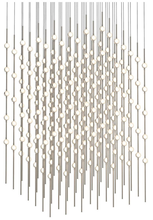 Constellation - Cosmic Cube 30" LED Pendant - Satin Nickel - White Acr