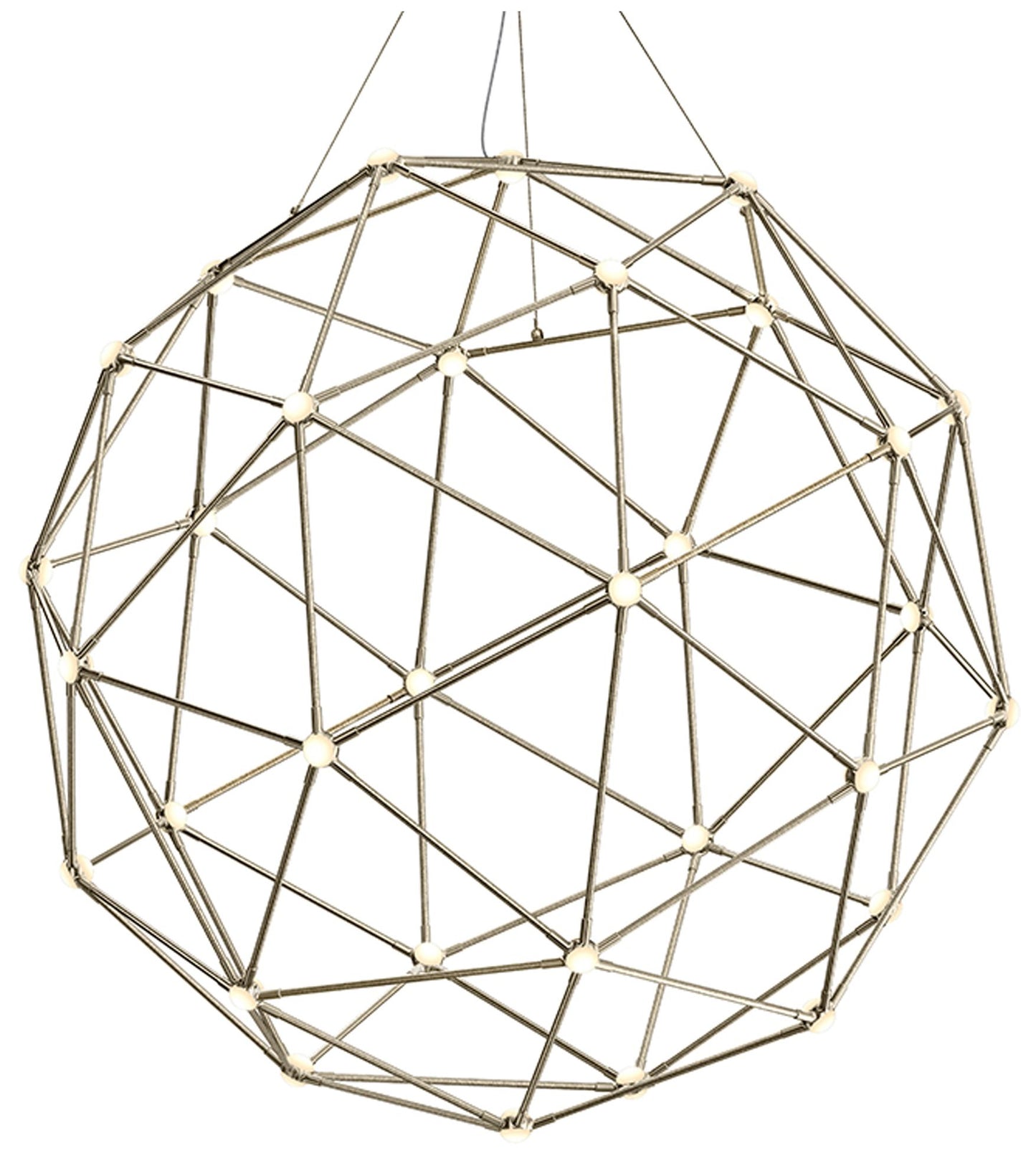 Constellation Hedron 45" Wide Satin Nickel LED Pendant