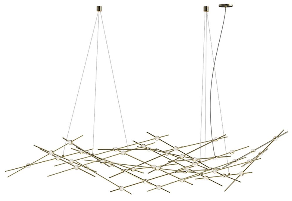 Constellation Ursa Major Chandelier - Brass - Clear Faceted Lens