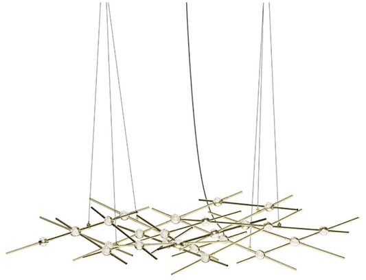 Constellation Ursa Minor Chandelier - Brass - Clear Faceted Lens