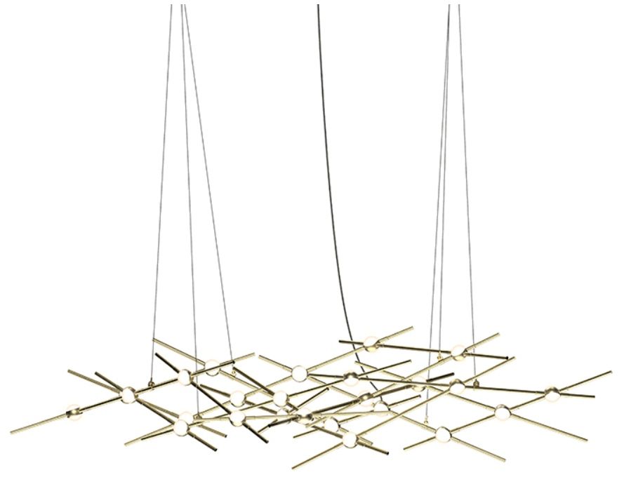 Constellation Ursa Minor Chandelier - Brass - White Optical Lens