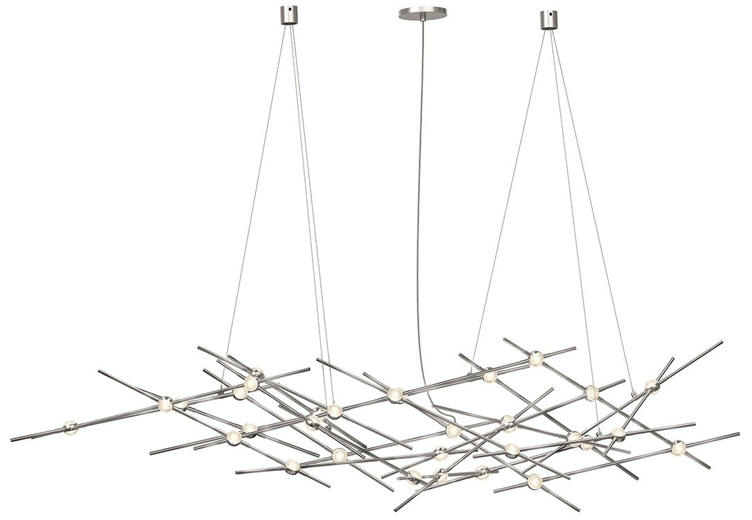 Constellation Ursa Minor Chandelier - Satin Nickel - Clear Lens