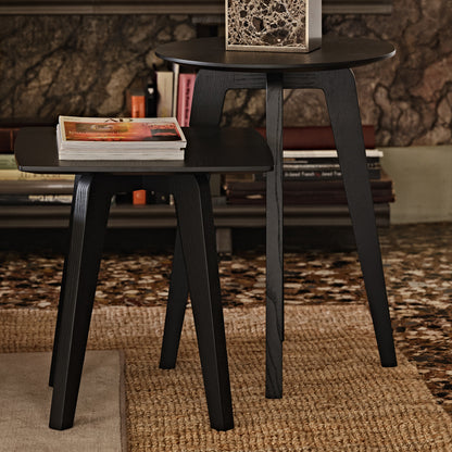 Contemporary Mocha Ash Side Table