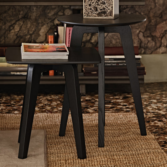 Contemporary Mocha Ash Side Table