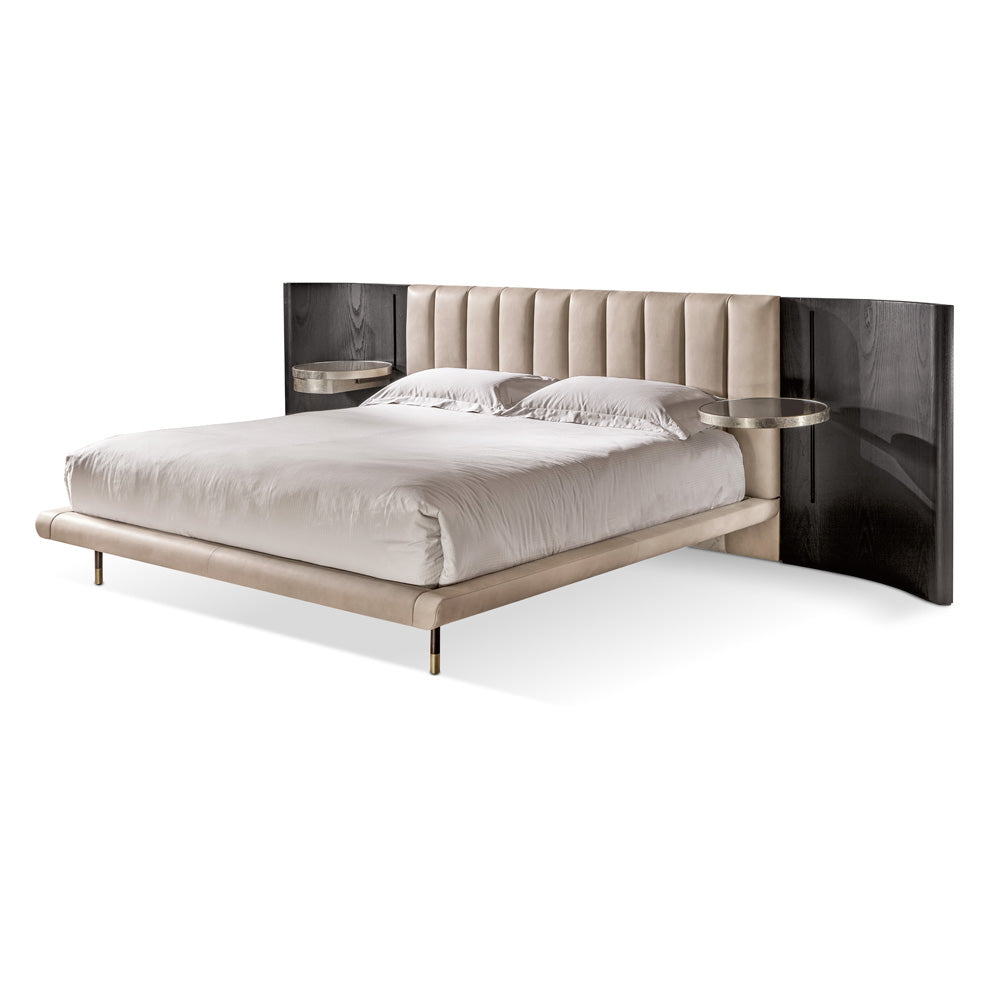 Contemporary Bed With Extended Headboard