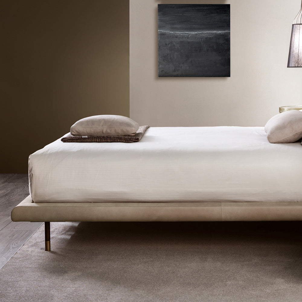 Contemporary Bed With Extended Headboard