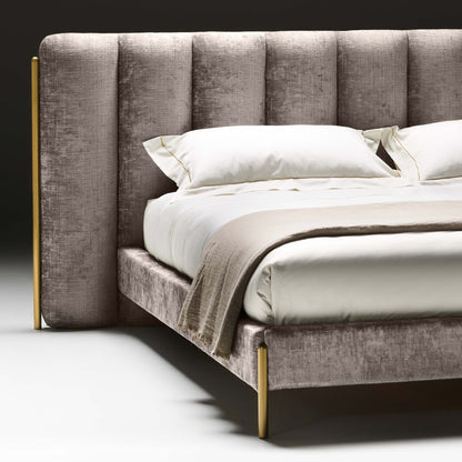 Contemporary Bed With Wide Headboard