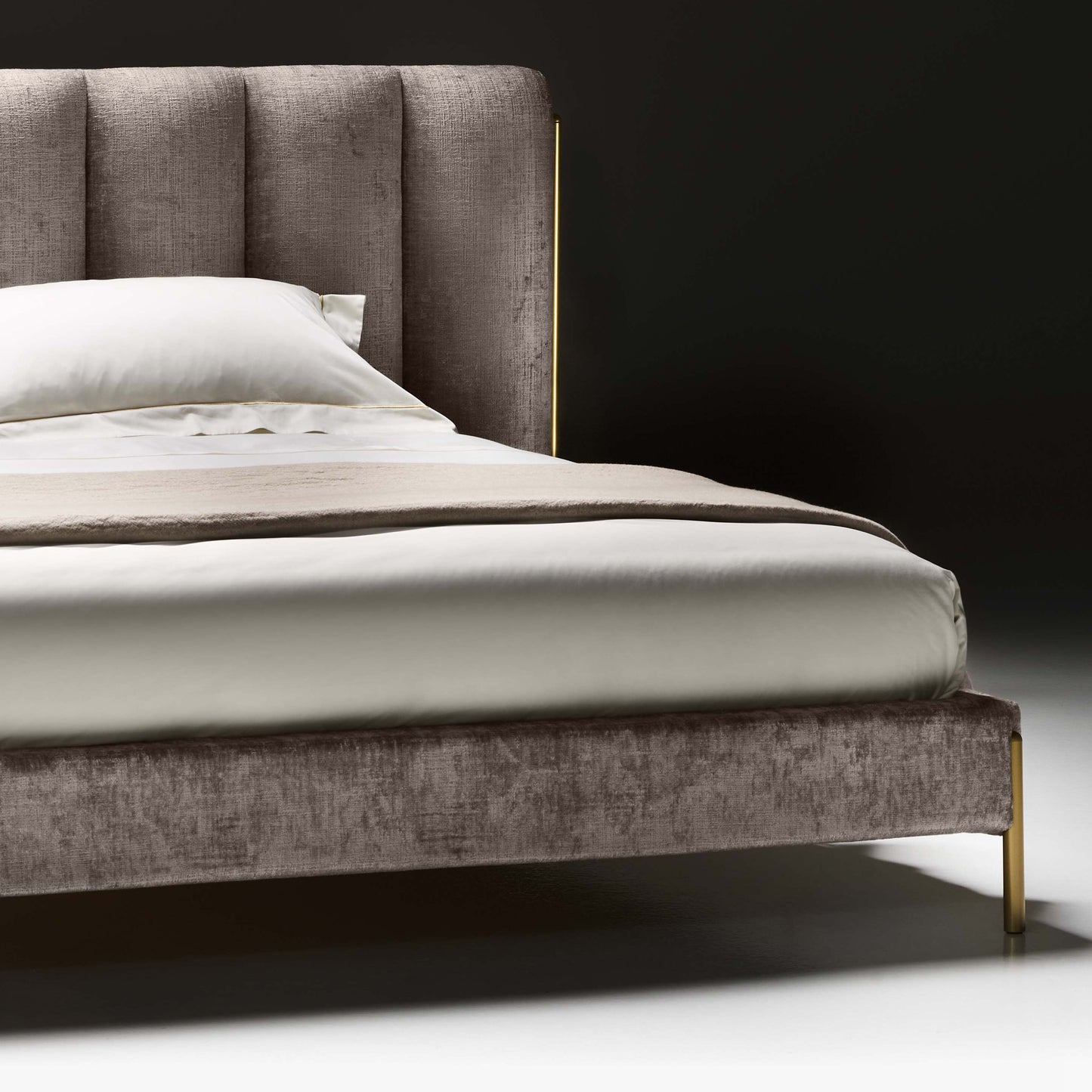 Contemporary Bed With Wide Headboard