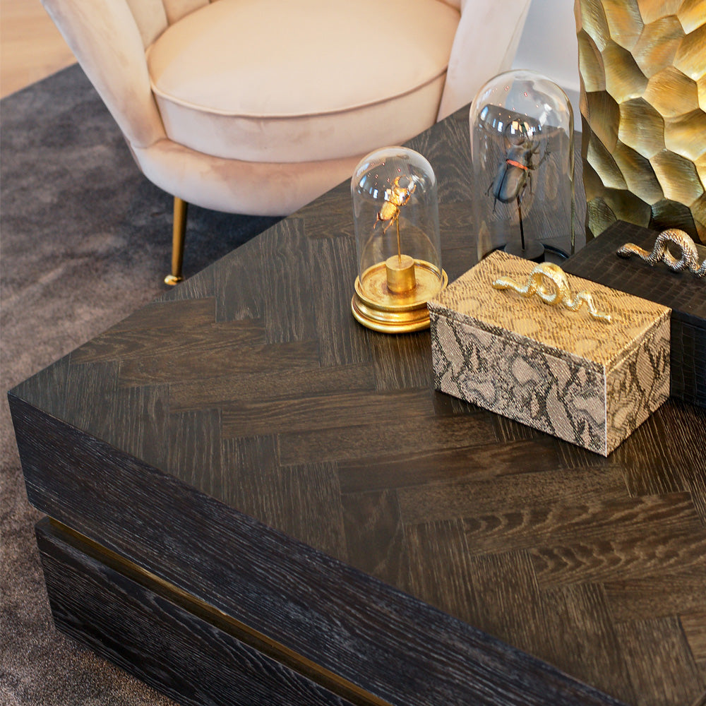 Contemporary Black And Gold Coffee Table