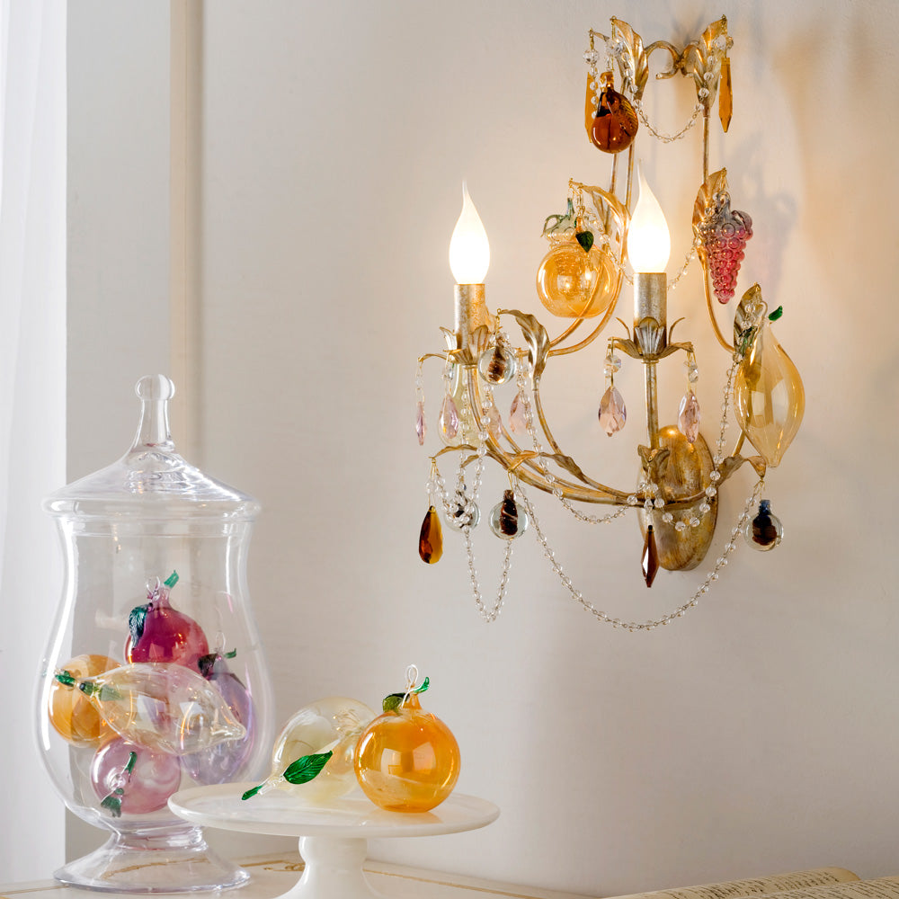 Contemporary Bohemian Crystal Pendant Wall Light