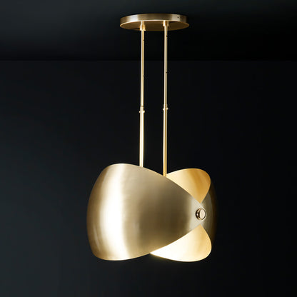 Contemporary Brass Adjustable Chandelier