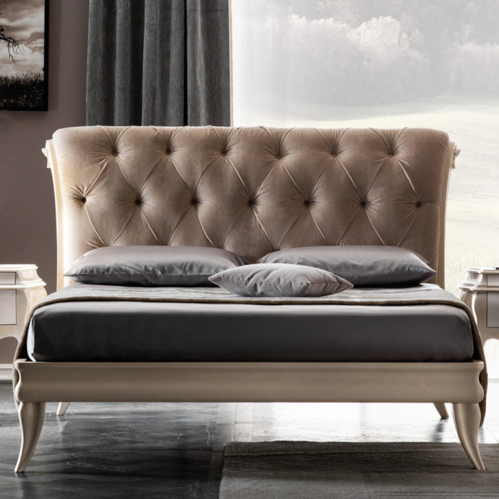 Contemporary Button Upholstered Bed