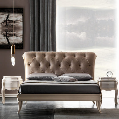 Contemporary Button Upholstered Bed