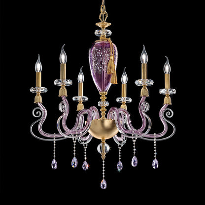 Contemporary Candle Style Glass Chandelier