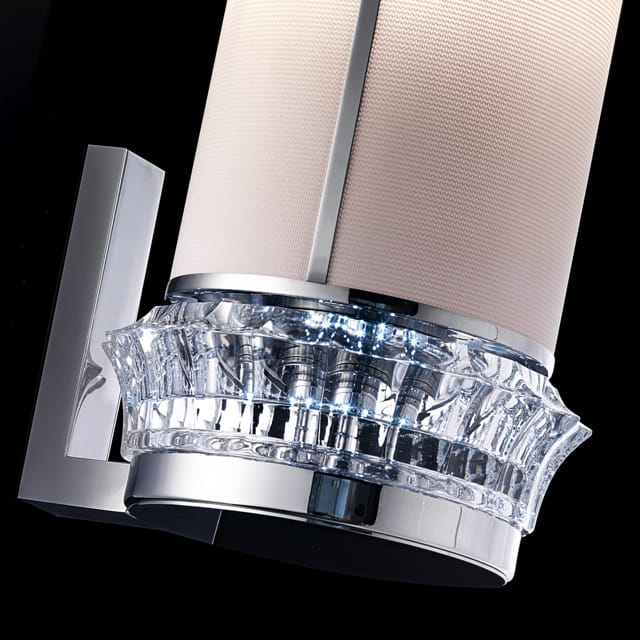 Contemporary Chrome Crystal Cylinder Wall Light