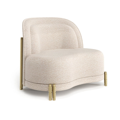 Contemporary Curved Velvet Armchair