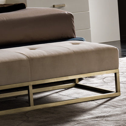 Contemporary Designer Italian Button Upholstered Bench