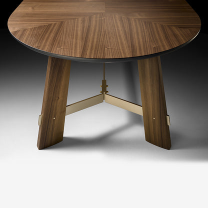 Contemporary Designer Oval Walnut Dining Table