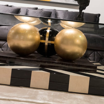 Contemporary Ebony And Gold Coffee Table