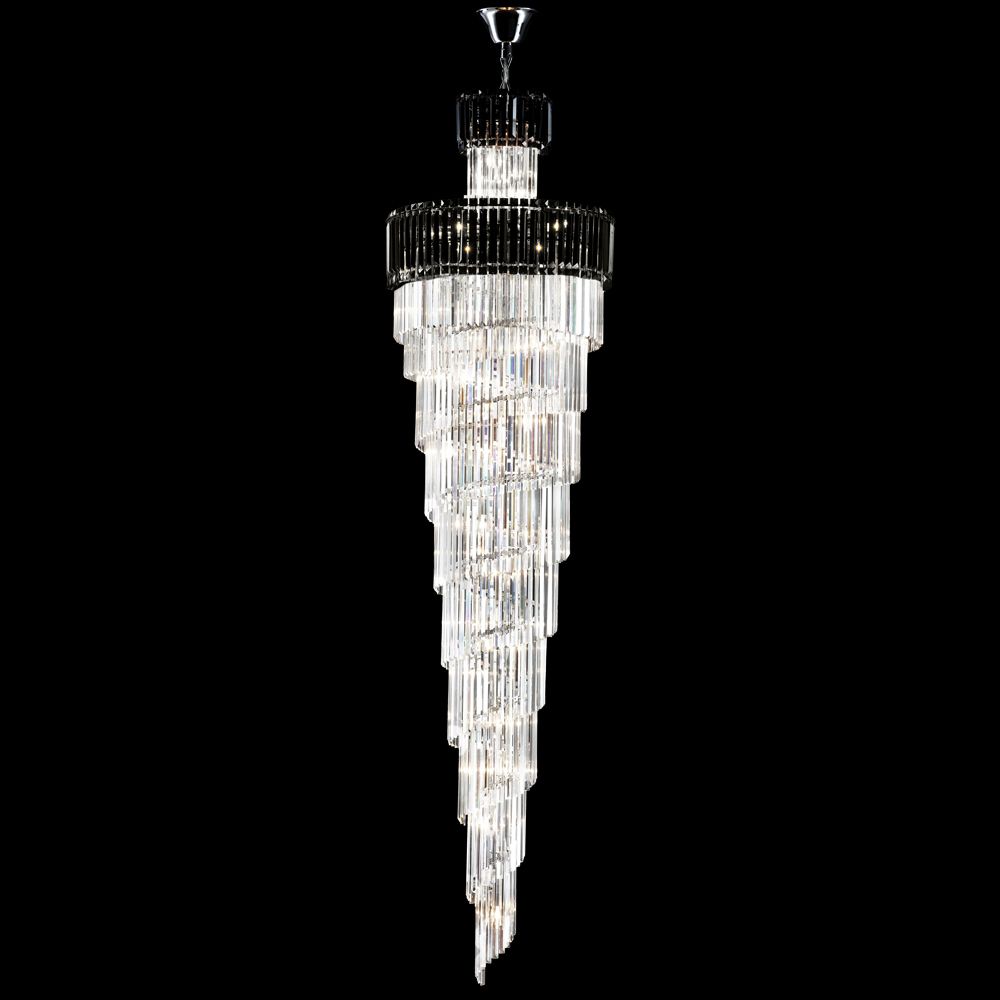 Contemporary Europa 32" Wide Silver and Crystal Chandelier