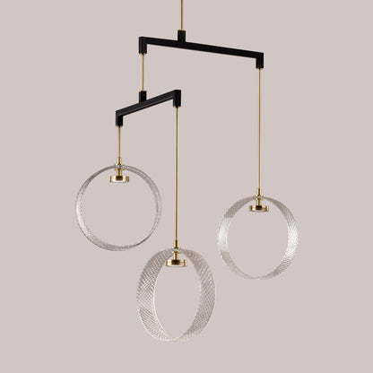 Contemporary Glass Ring Chandelier