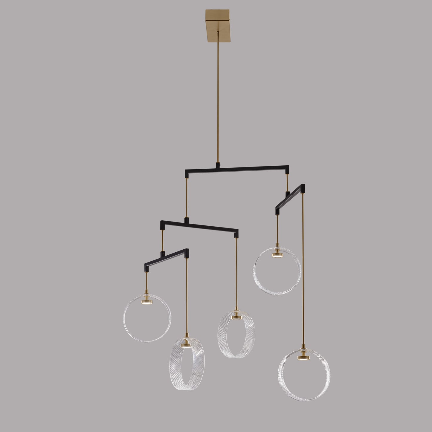 Contemporary Glass Ring Chandelier