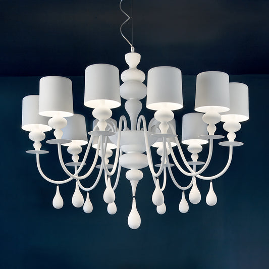 Contemporary High End White Italian Designer Chandelier