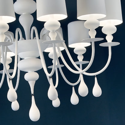 Contemporary High End White Italian Designer Chandelier