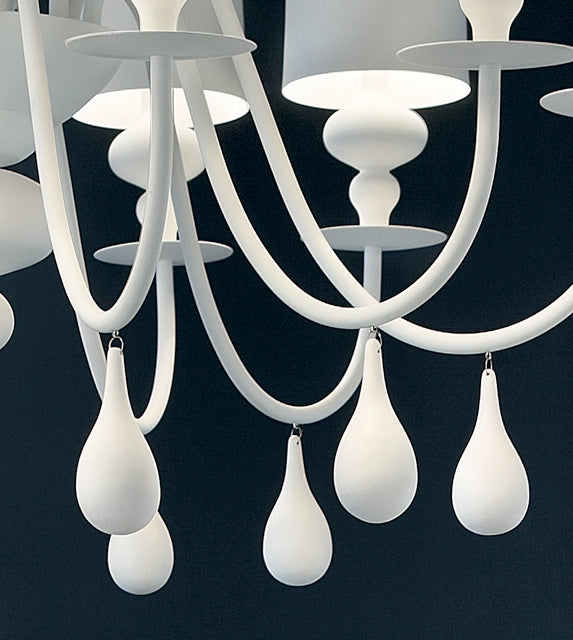 Contemporary High End White Italian Designer Chandelier