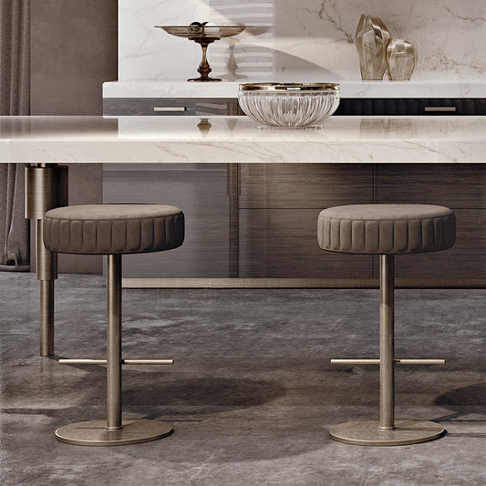 Contemporary Italian Designer Leather Bar Stool