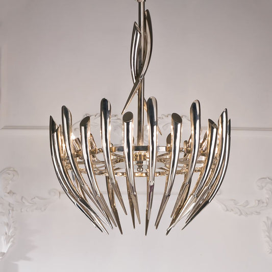 Contemporary Italian Designer Silver Chandelier