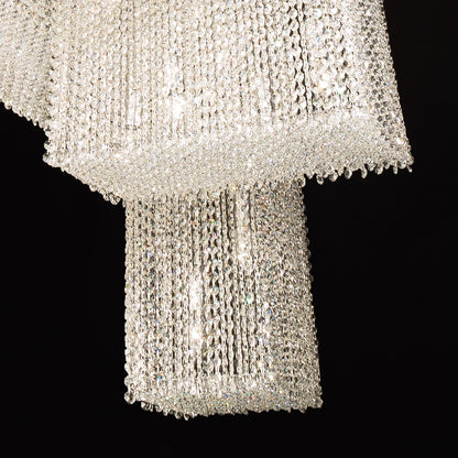 Contemporary Italian Designer Crystal Geometric Chandelier