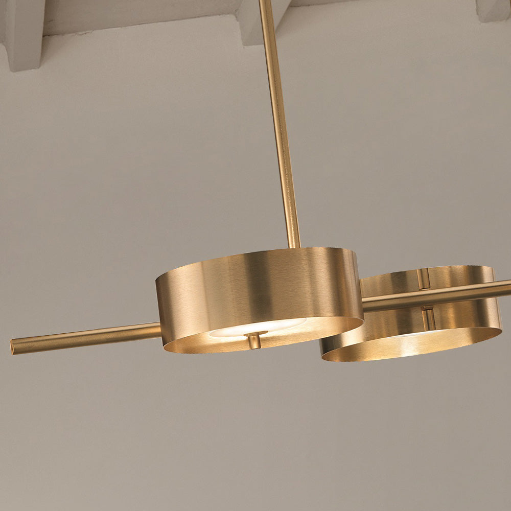 Contemporary Italian Gold Plated Triple Suspension Light