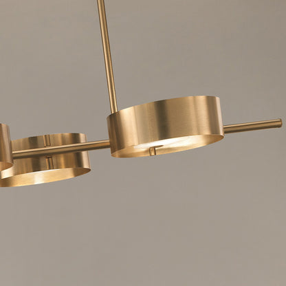 Contemporary Italian Gold Plated Triple Suspension Light