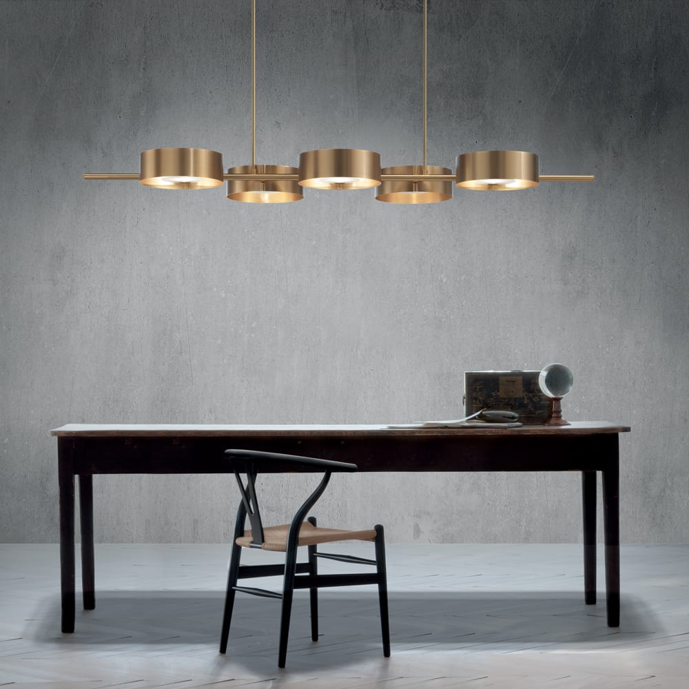 Contemporary Italian Gold Plated Suspension Light