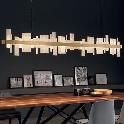 Contemporary Italian Natural Onyx Large Chandelier