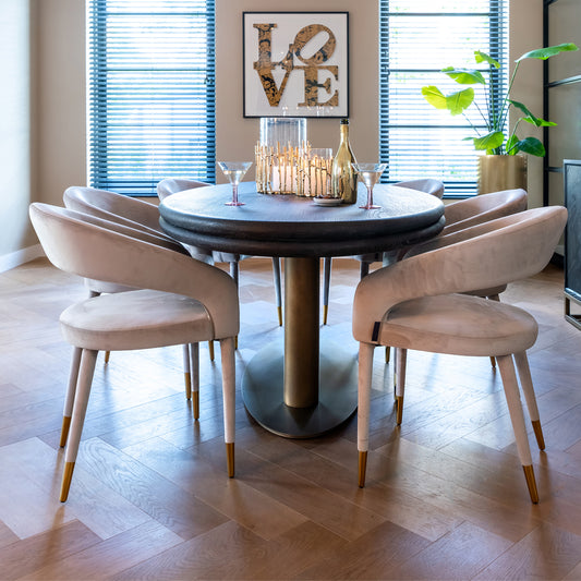 Dark Oak Oval Dining Table