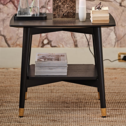 Contemporary Mocha Ash Bedside Table