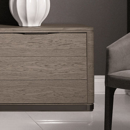 Contemporary Oak Veneer Bedside Table