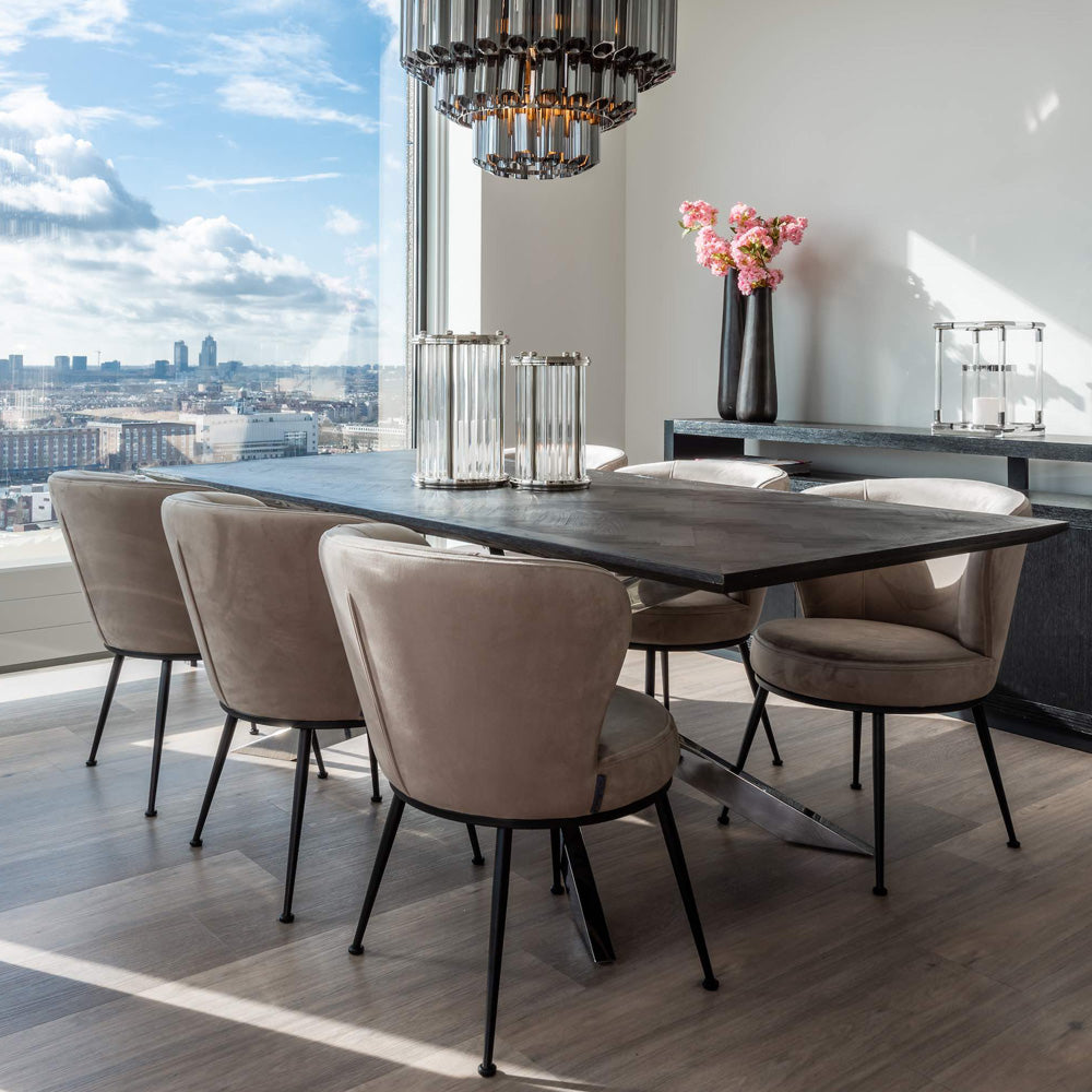 Contemporary Oak Finish Dining Table