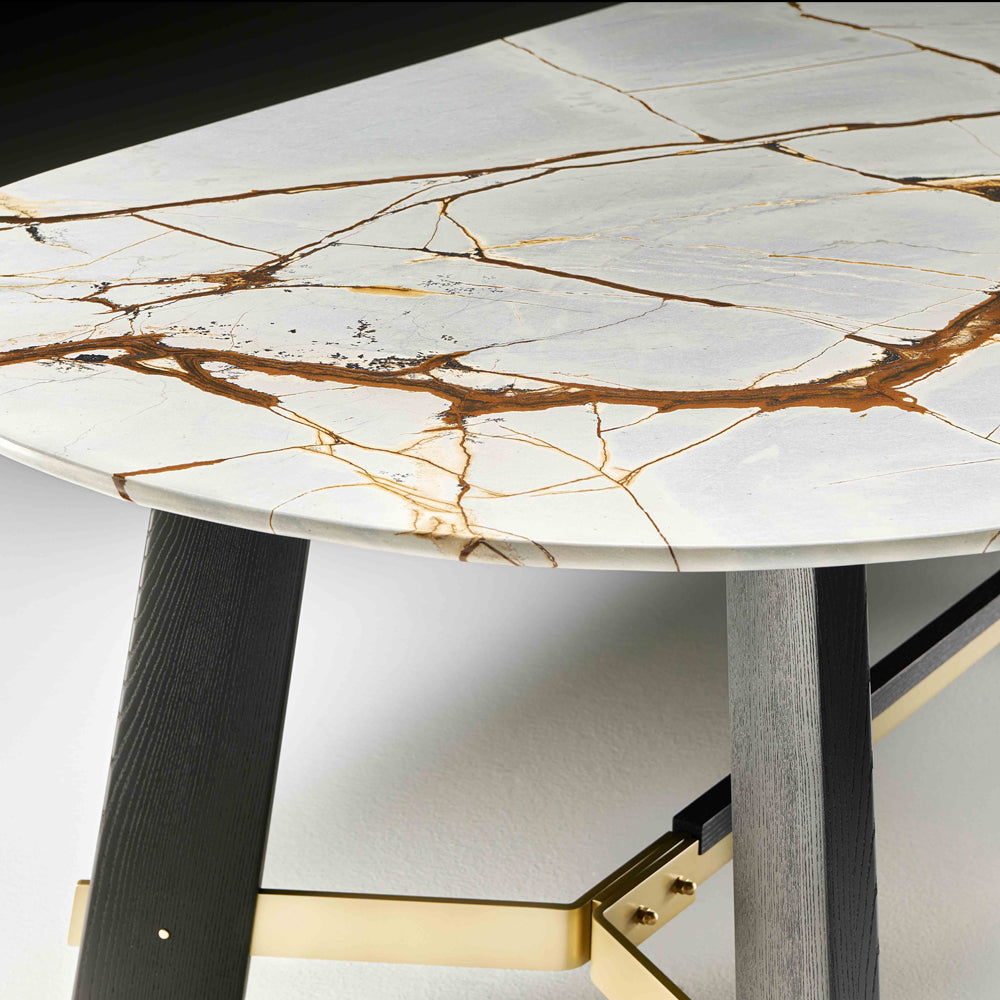 Contemporary Oval Quartz Dining Table