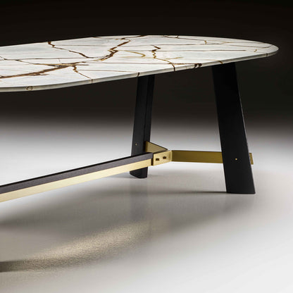 Contemporary Oval Quartz Dining Table