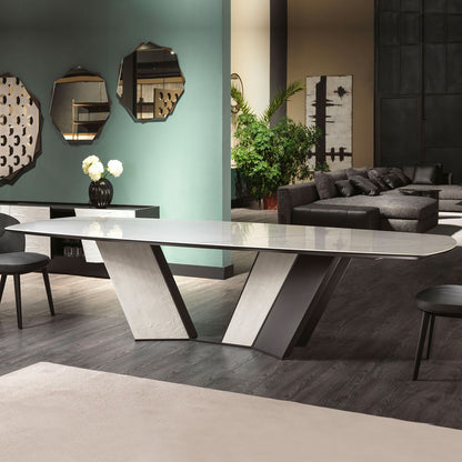 Contemporary Rectangular Calacatta Dining Table