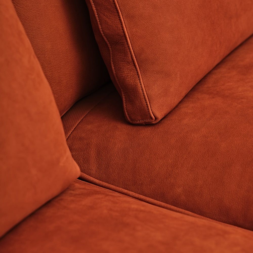 Contemporary Retro Inspired Leather Sofa