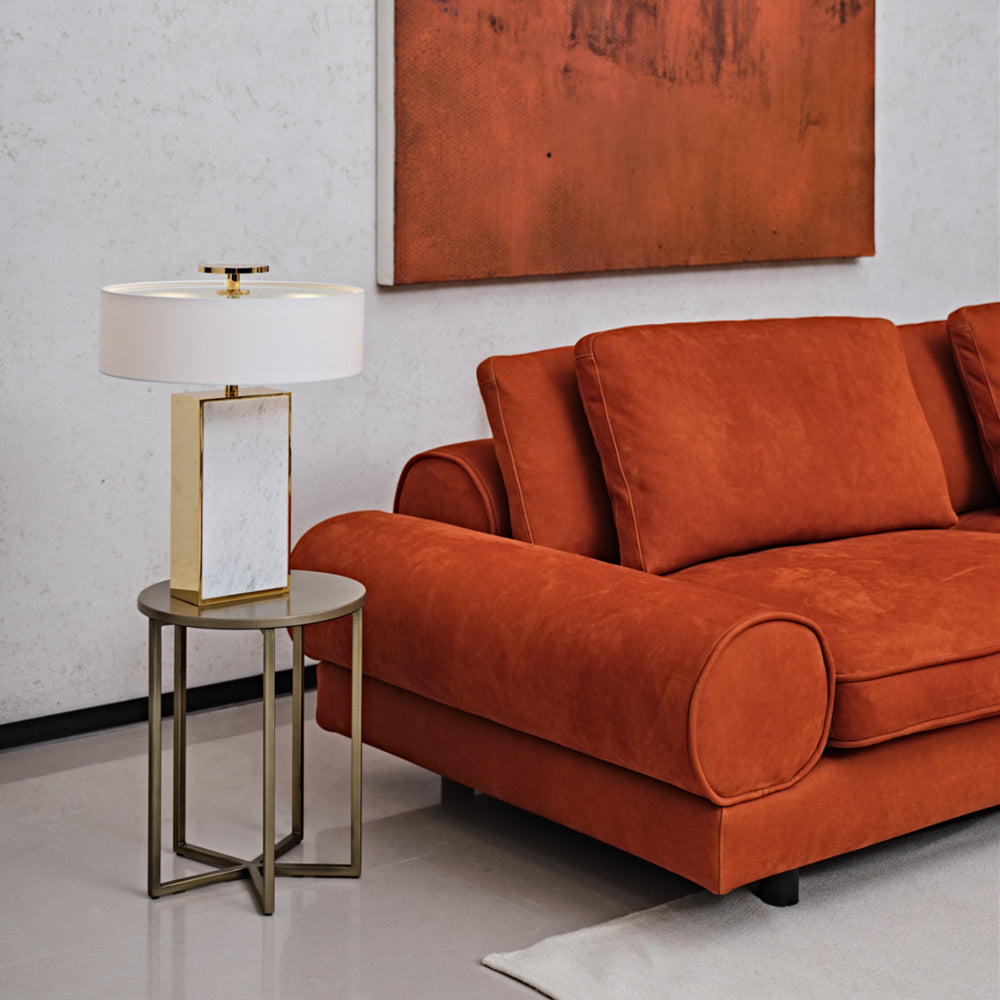 Contemporary Retro Inspired Leather Sofa