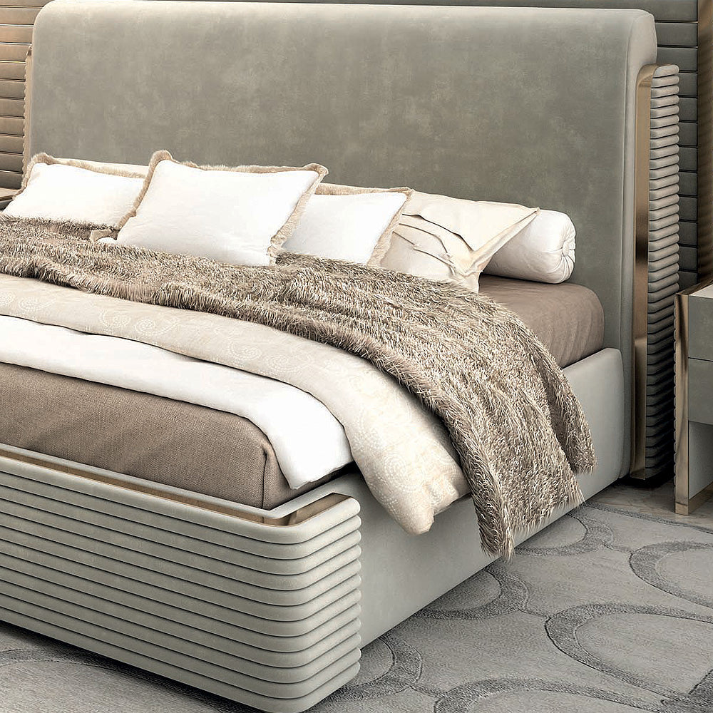 Contemporary Ribbed Detail Bed