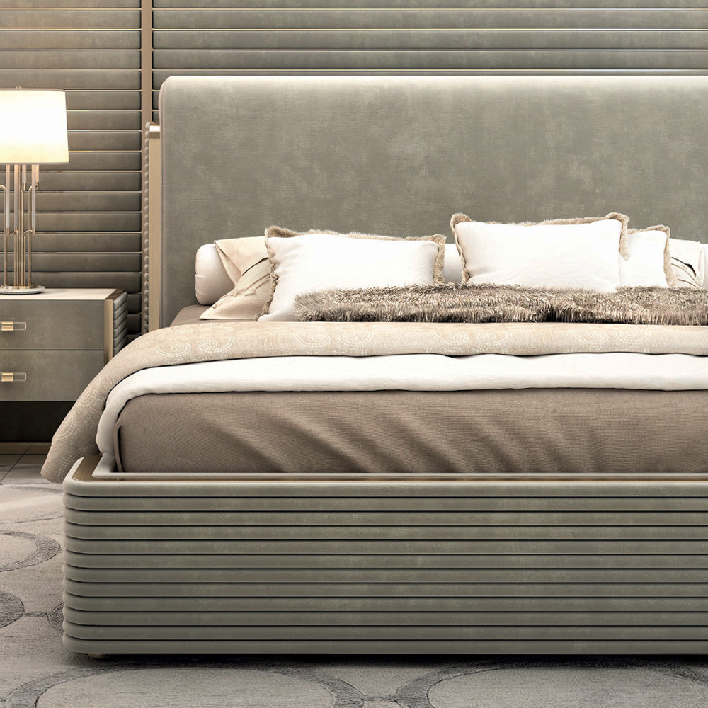 Contemporary Ribbed Detail Bed