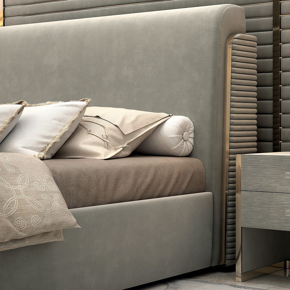 Contemporary Ribbed Detail Bed